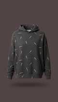 Relaxed-fit hoodie with matchstick print