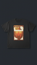 Oversized graphic tee with cigarette pack motif