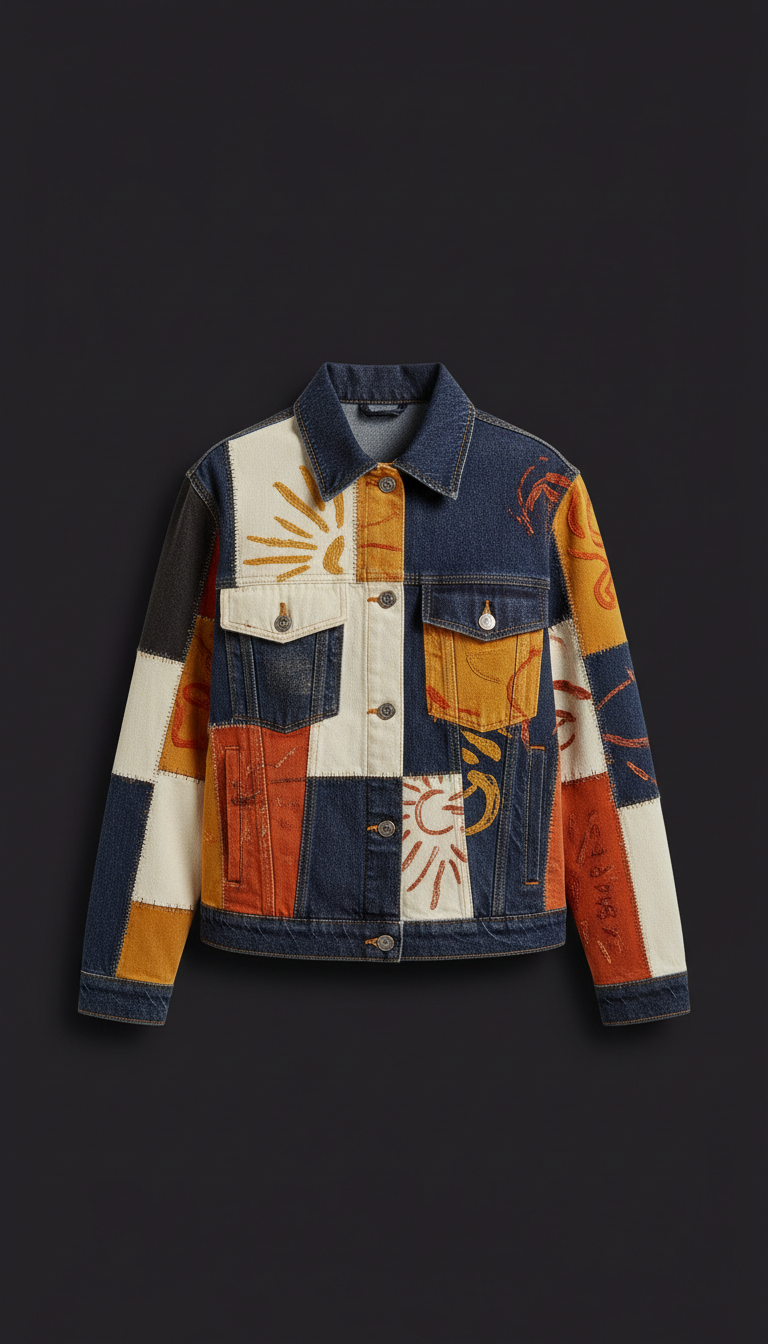 Statement patchwork denim jacket